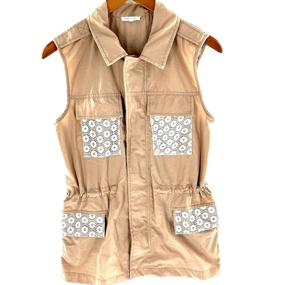 Under Skies Jackets & Blazers - Under Skies Women's Cargo Vest Size Small Full Zip Button Front Collared Elastic